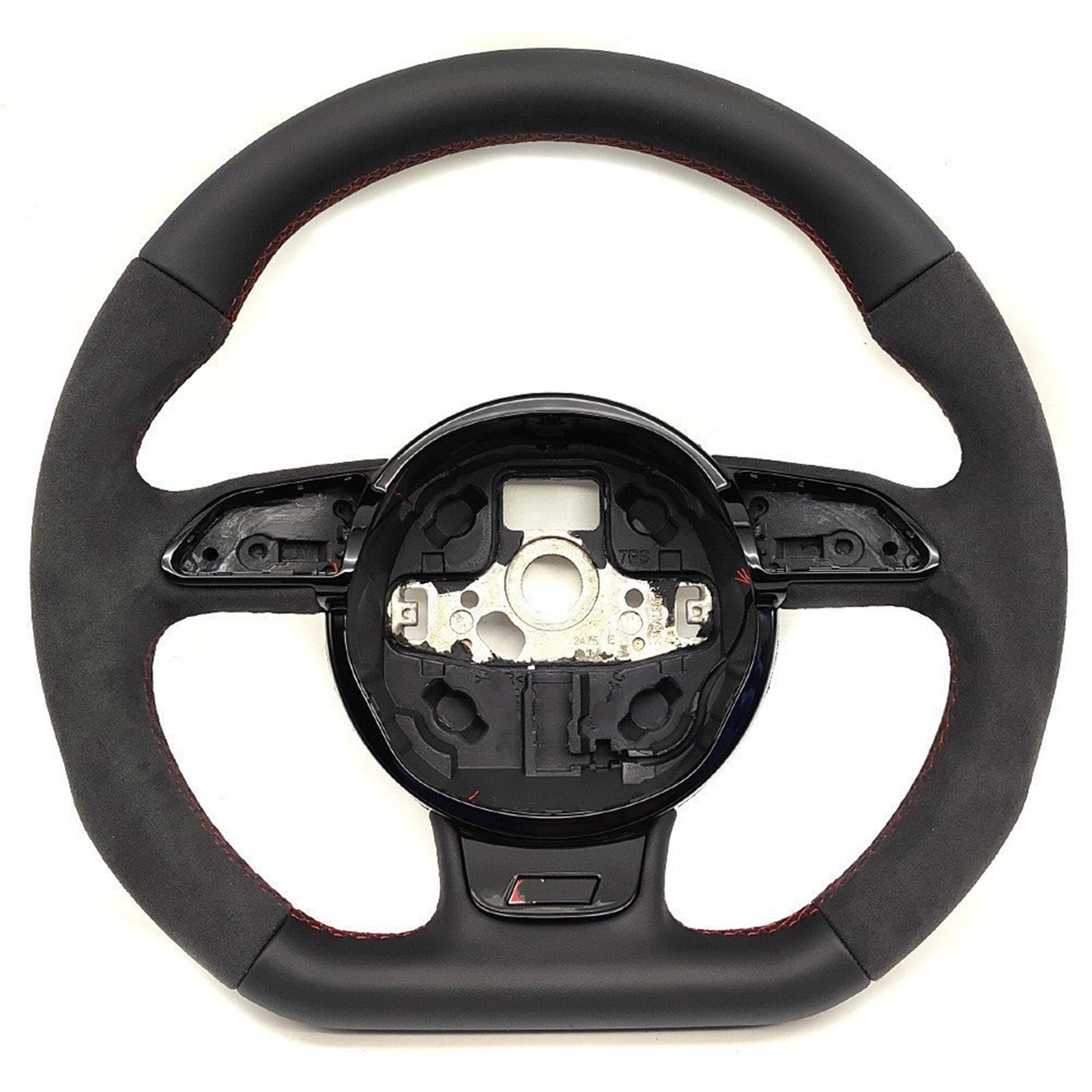 AcarKing Kompatibel Mit Für A3 8V A4 B8 A5 A6 A7 Q3 Q5 Q7 Lenkradbaugruppe Mit Flacher Unterseite, Auto-Rennsport-Radzubehör Lenkrad Auto(S Logo 2) von AcarKing