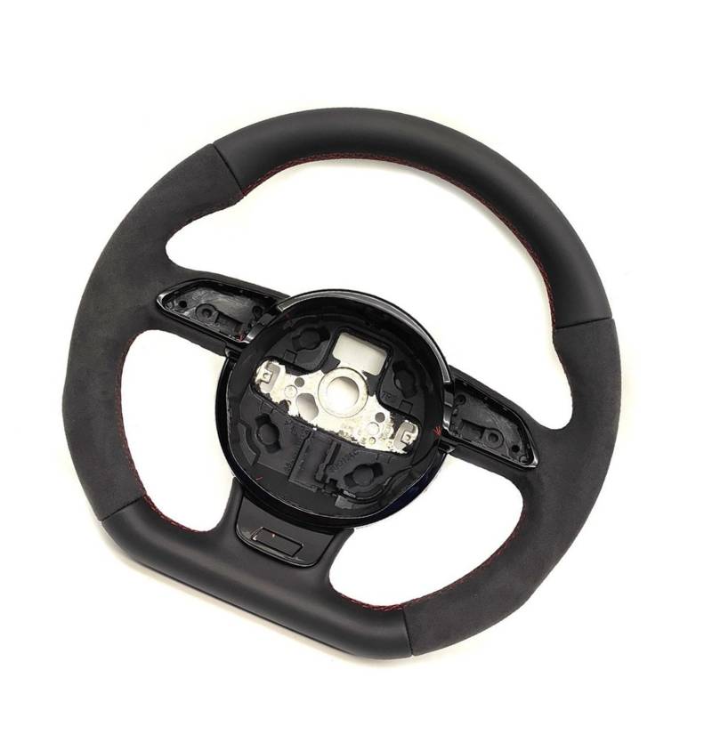 AcarKing Kompatibel Mit Für A3 8V A4 B8 A5 A6 A7 Q3 Q5 Q7 Rote Nähte, Flache Unterseite, Ersatzzubehör Für Auto-Rennsportlenkrad Lenkrad Auto(RS Logo 4) von AcarKing