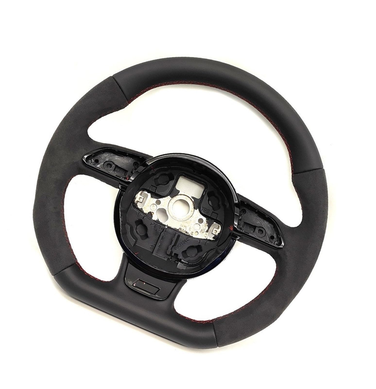 AcarKing Kompatibel Mit Für A3 8V A4 B8 A5 A6 A7 Q3 Q5 Q7 Rote Nähte, Flache Unterseite, Ersatzzubehör Für Auto-Rennsportlenkrad Lenkrad Auto(S Logo 1) von AcarKing