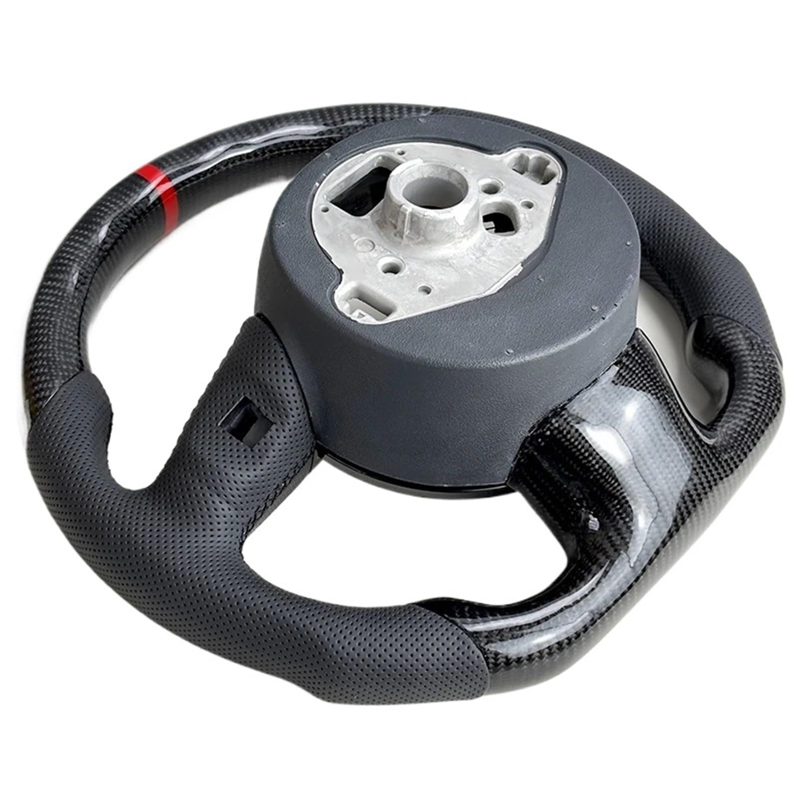 AcarKing Kompatibel Mit Für A3 A4 A5 A6 A7 Q3 Q5 Q7, Vollständig Perforiertes Lenkrad, Flache Unterseite, Auto-Sportlenkrad, Innenteile Lenkrad Auto(Natural,S Logo with Hole) von AcarKing