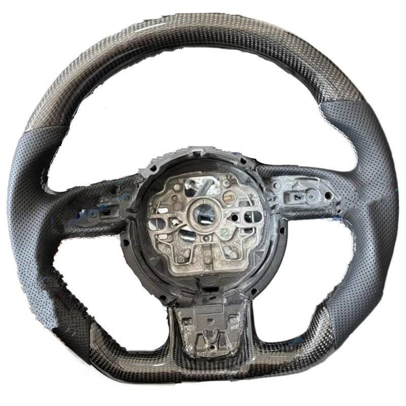 AcarKing Kompatibel Mit Für A7 2012 2013 2014 2015 2016 2017 2018 Maßgeschneiderte Carbonfaser-Lenkradbaugruppe, Auto-Innenausstattung Lenkrad Auto(with Hole) von AcarKing