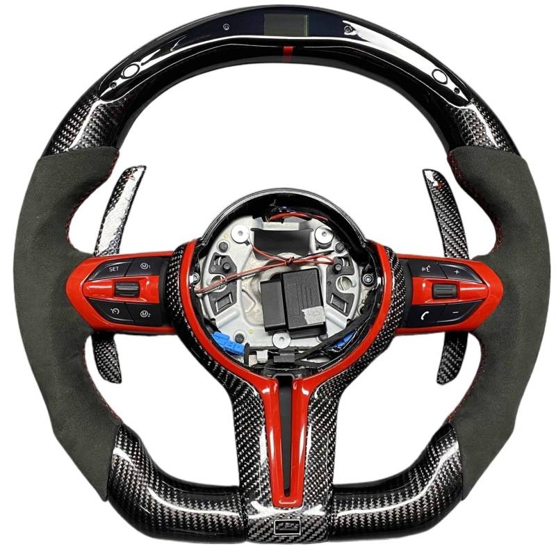 AcarKing Kompatibel Mit Für F30 F31 F32 F33 F34 F36 F87 F80 F82, Benutzerdefiniertes Carbonfaser-Lenkrad, Sportlenkrad, Innenausstattung, Autozubehör Lenkrad Auto(Style 2) von AcarKing