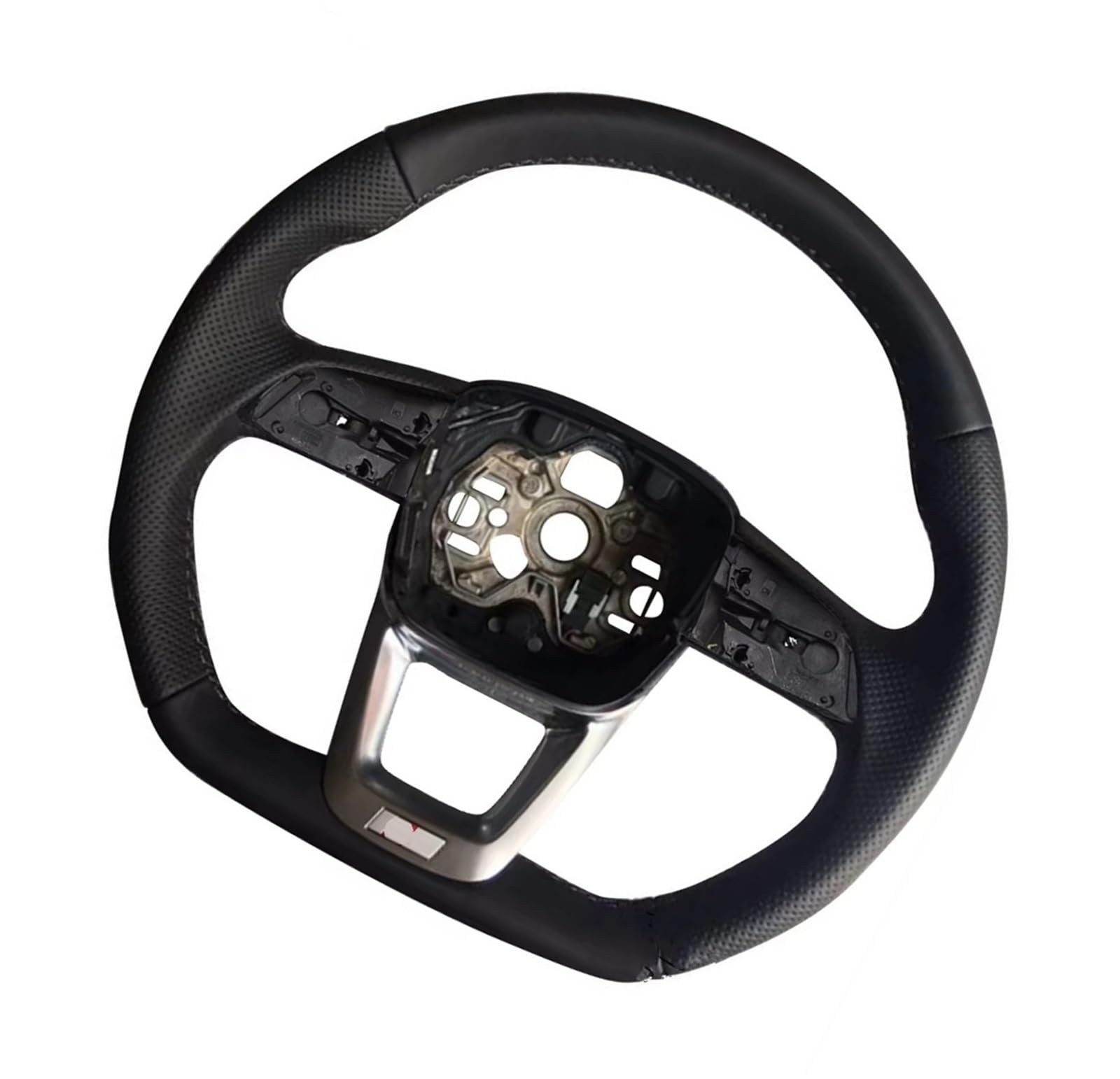 AcarKing Kompatibel Mit Für Q3 F3, Lenkrad Mit Flachem Boden, Rennsport-Lenkrad-Modifikation, Innenraum-Autozubehör Lenkrad Auto(RS Logo 3) von AcarKing