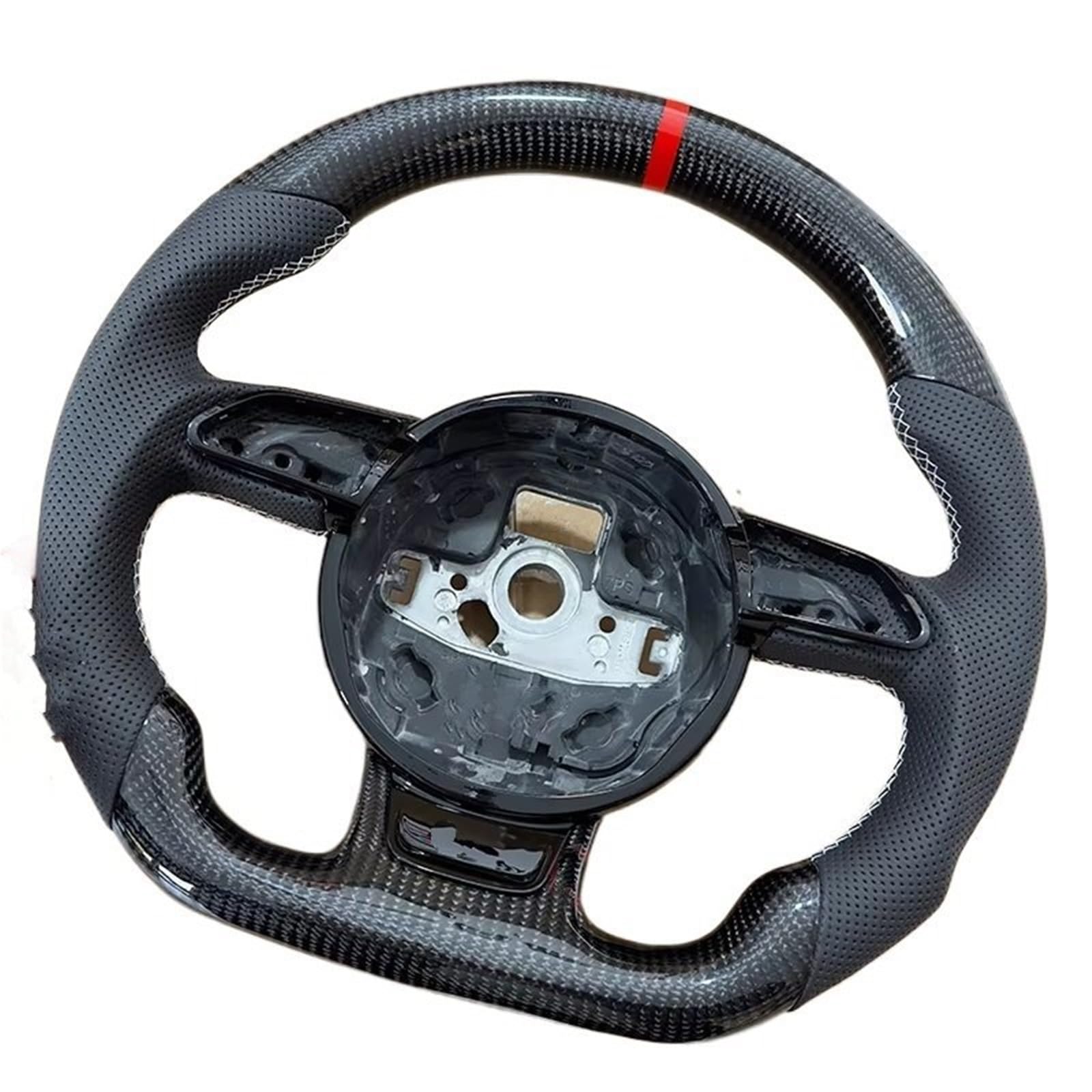 AcarKing Kompatibel Mit Für Q3 Q5 Q7 A3 A4 A5 A6 A7, Benutzerdefiniertes Carbonfaser-Auto-Sportlenkrad, Flache Unterseite, Lenkrad-Innenteile Lenkrad Auto(No Logo Without Hole) von AcarKing