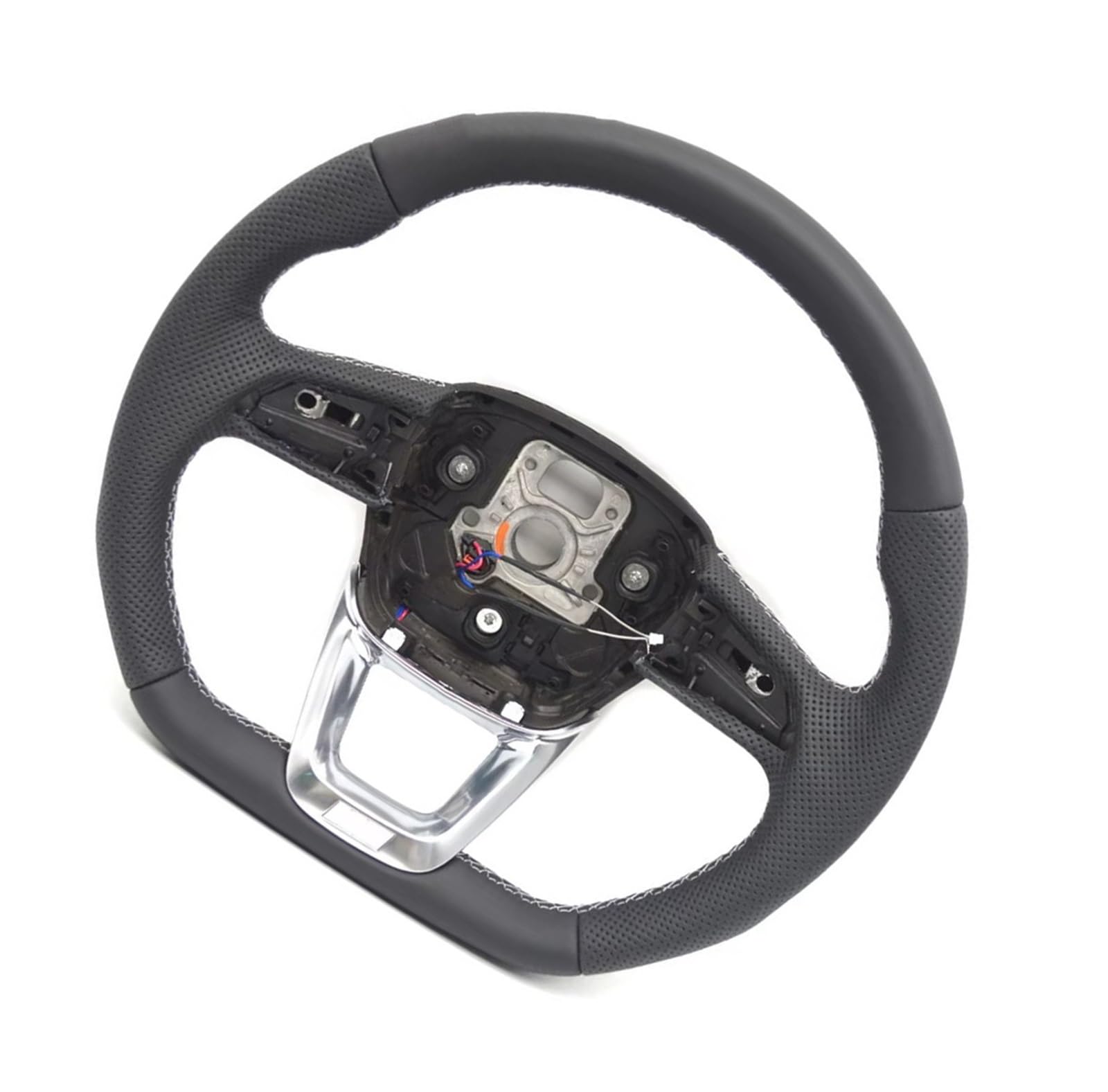 AcarKing Kompatibel Mit Für Q5 FY Q7, Halbperforiertes, Multifunktionales Auto-Sportlenkrad Mit Flachem Boden Und Beheizter Innenraummodifikation Lenkrad Auto(RS Logo 1) von AcarKing
