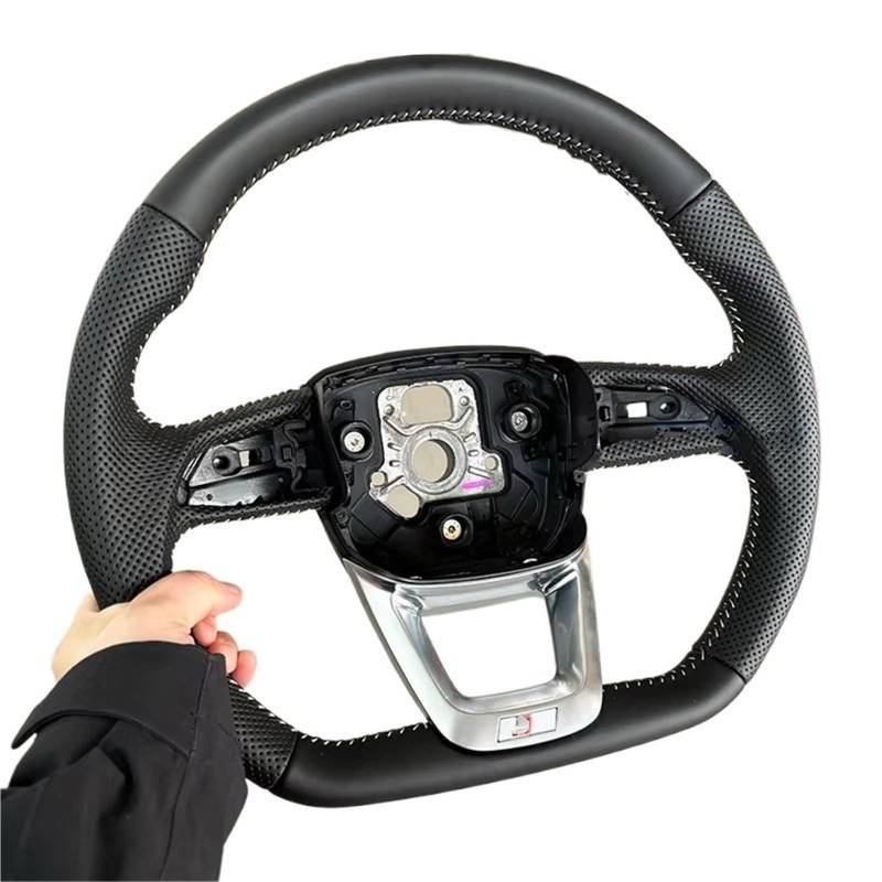 AcarKing Kompatibel Mit Für Q5 FY Q7 4M Q8 S RS S Logo Auto-Sportlenkrad Multifunktions-Lenkrad-Modifikationszubehör Lenkrad Auto(No Logo Without Hole) von AcarKing