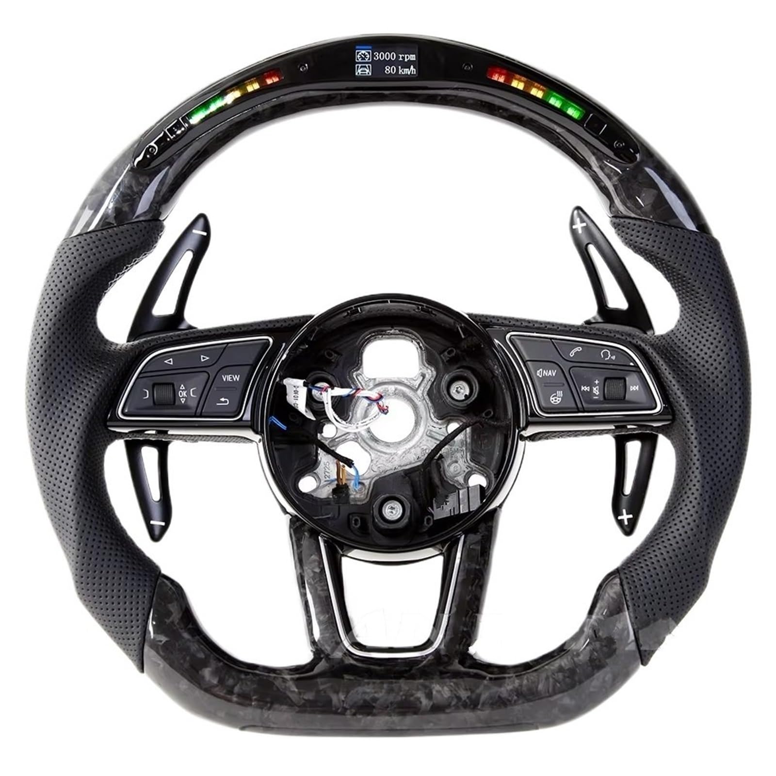 AcarKing Kompatibel Mit Für RS3 RS4 RS5 S3 S4 S5 A3 A4 A5 A6 A7 B7 B8 C7 C8 2017 2018 2019 2020 Carbonfaser-Lenkrad-Autozubehör Lenkrad Auto(Style 6) von AcarKing