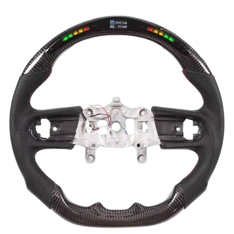 AcarKing Kompatibel Mit Jeep Für Wrangler JL 2018 2019 2020 2021 2022 2023 Für Gladiator Heizung Carbonfaser-Autolenkrad Sportrad Mit Anzeigelicht Lenkrad Auto(No Heat 2) von AcarKing
