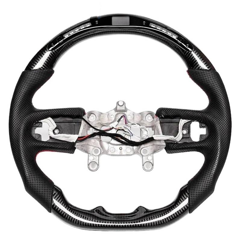 AcarKing Kompatibel Mit Jeep Für Wrangler JL 2018 2019 2020 2021 2022 2023 Für Gladiator Heizung Carbonfaser-Autolenkrad Sportrad Mit Anzeigelicht Lenkrad Auto(with Heat) von AcarKing