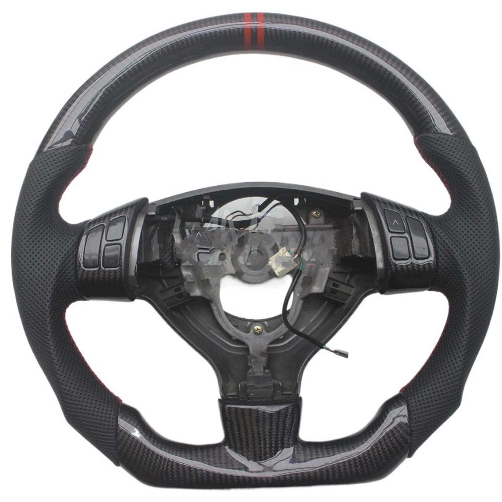 AcarKing Kompatibel Mit Suzuki Für Swift 2004 2005 2006 2007 2008 2009 2010 2011 2012 2013 2014 2015 2016 Carbon Fiber Ersatz Auto Lenkrad Lenkrad Auto(with Buttons 2) von AcarKing