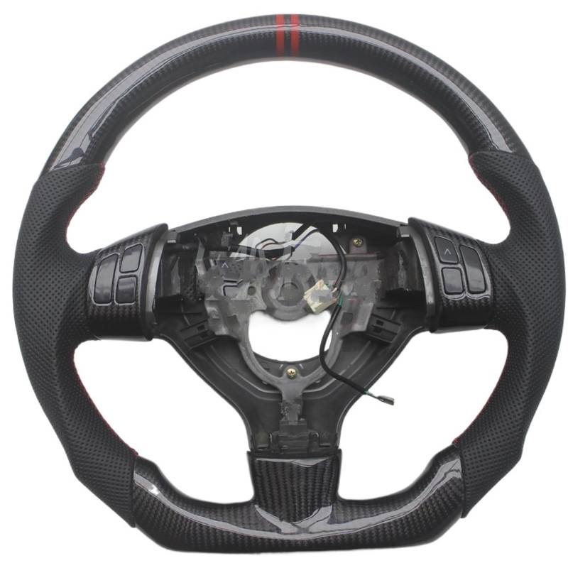 AcarKing Kompatibel Mit Suzuki Für Swift 2004 2005 2006 2007 2008 2009 2010 2011 2012 2013 2014 2015 2016 Carbon Fiber Ersatz Auto Lenkrad Lenkrad Auto(with Buttons 2) von AcarKing