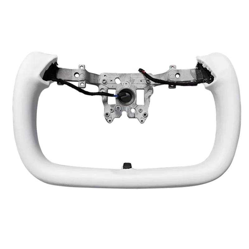 AcarKing Kompatibel Mit Tesla Für Model 3 Für Highland 2024 Jochlenkradbaugruppe Mit Heizung, Personalisiertes Individuelles Autozubehör Lenkrad Auto(White) von AcarKing