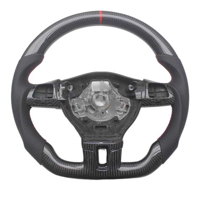 AcarKing Kompatibel Mit VW Für Golf 6 Für J&etta Mk6 Für Passat B7 Für CC Für Bora Ersatz-Sportlenkrad Aus Kohlefaser, Autozubehör Lenkrad Auto(No Button 2) von AcarKing