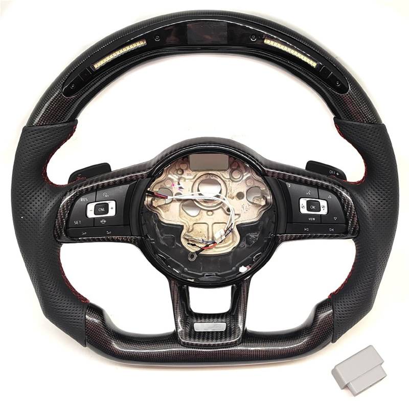 AcarKing Kompatibel Mit VW Für Golf MK 6 7 Für GTI 8 R, Carbonfaser-Lenkrad, Enthält Acc-Tastenpaddel Und Heizung, Autozubehör Lenkrad Auto(Style 6) von AcarKing