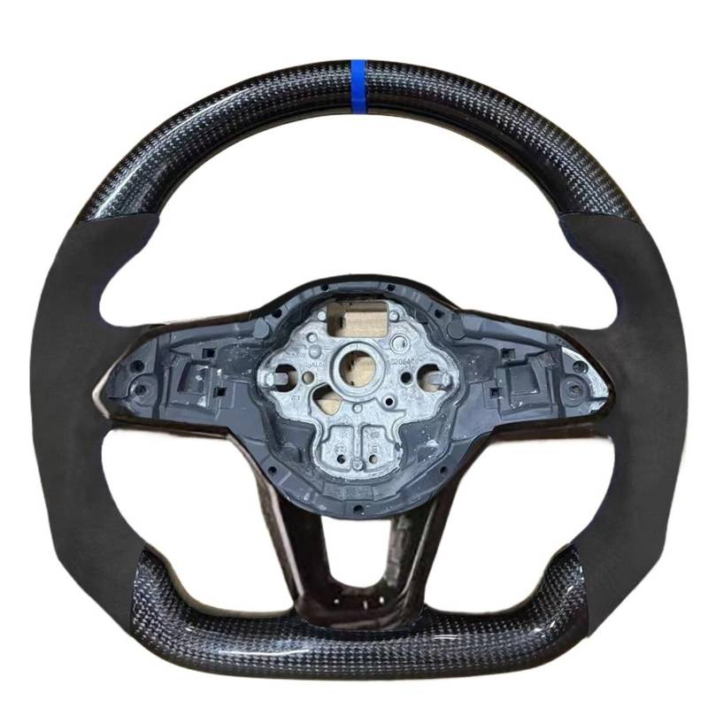 AcarKing Kompatibel Mit VW Für Golf MK8 Für GTI R Carbonfaser-Lenkradbaugruppe, Individuelles Rennsport-Rad-Innenzubehör Lenkrad Auto(Blue,Size 1) von AcarKing