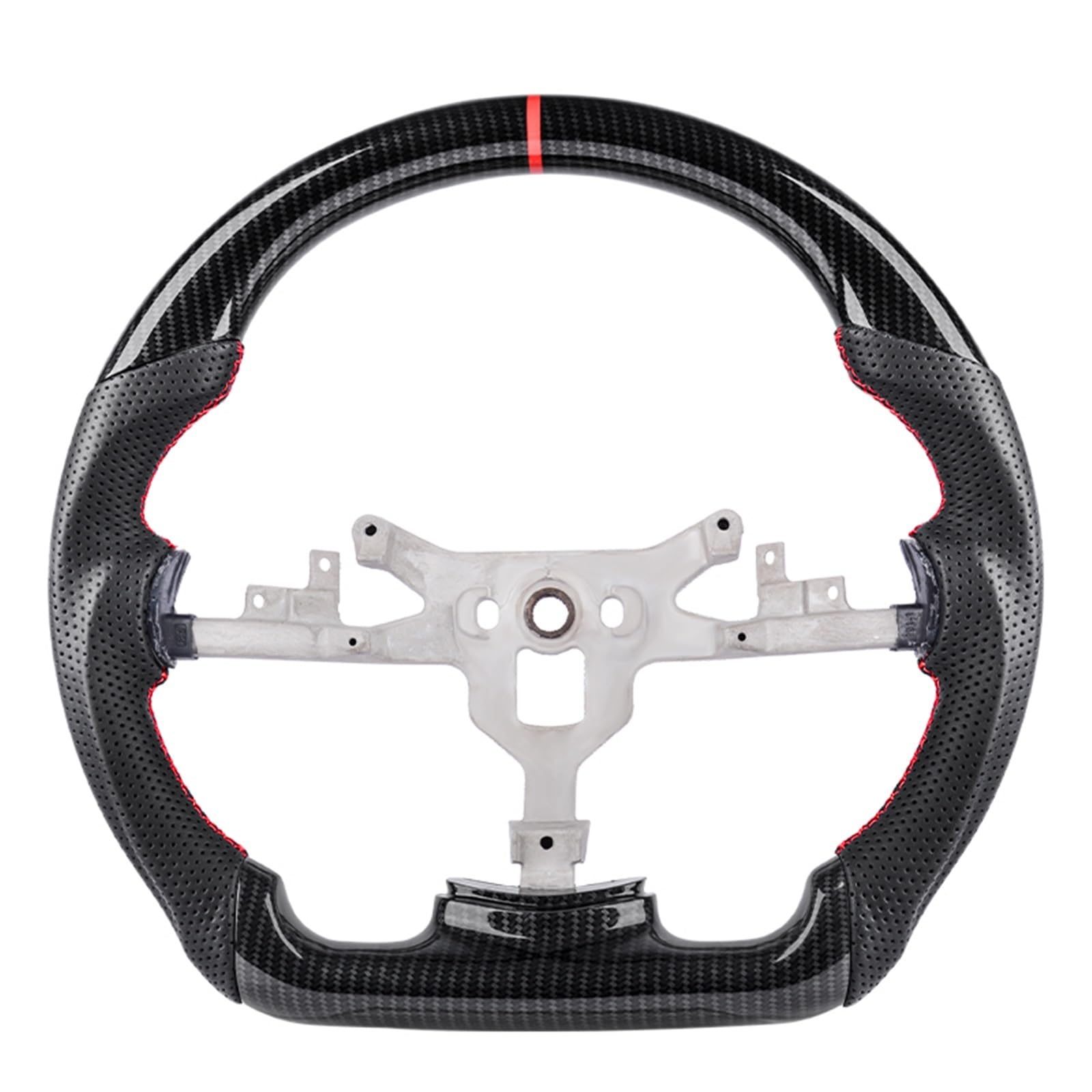 Kompatibel Mit Chevrolet Für Corvette C6 Z06 ZR1 2009 2010 2011 2006 2007 2008 Carbonfaser-Lenkrad, Rennsportrad, Autoteile Lenkrad Auto(Red) von AcarKing