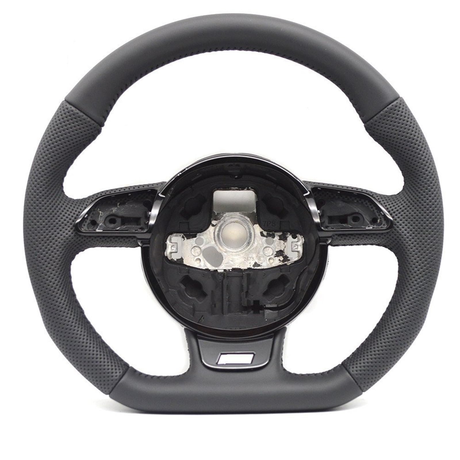 Kompatibel Mit Für A4 B8 A3 8V A4 A5 A7 Q3 Q5 Q7 Perforierte Lenkradbaugruppe Mit Flacher Unterseite Sportlenkrad Autoteile Lenkrad Auto(RS Logo 2) von AcarKing