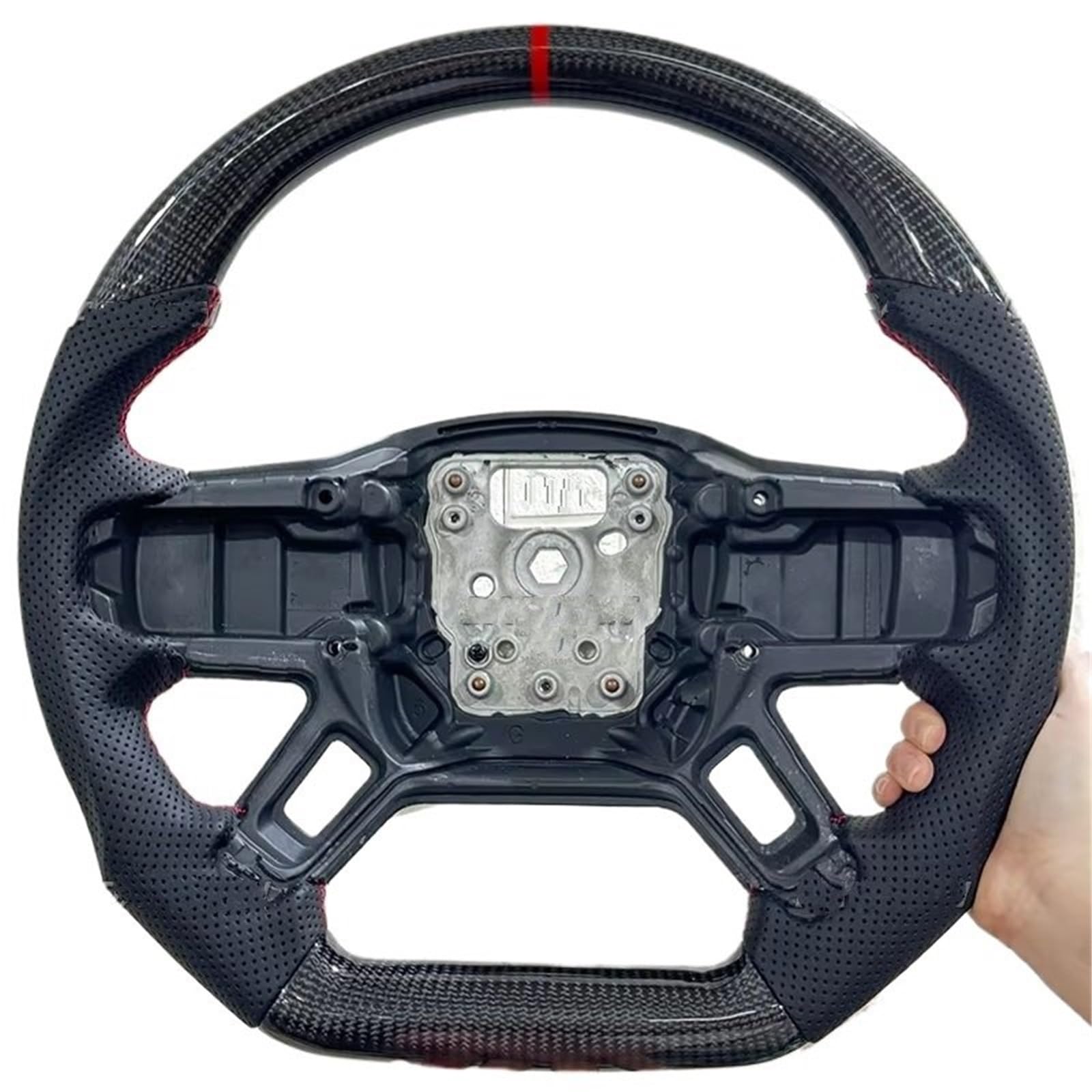 Kompatibel Mit Land Für Rover Für Defender 2022 2023 2024 2020 2021 Modifikation Carbonfaser-Autolenkrad-Innenraum-Autozubehör Lenkrad Auto(Without Heating) von AcarKing