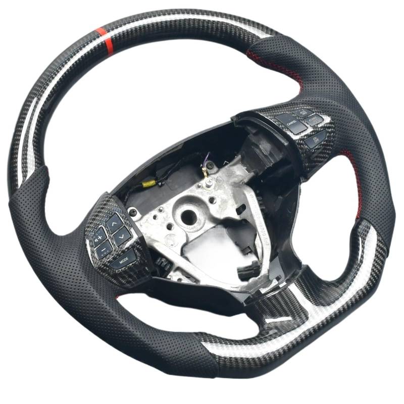 Kompatibel Mit Mitsubishi Für Lancer EX X 10 GT ES Für GTS Für Galant 2007 2008 2009 2010 2011 2012 2013 2014 2015 2016 2017 Carbonfaser-Lenkrad Individuell Angepasst Lenkrad auto(Style 3 With heating von AcarKing