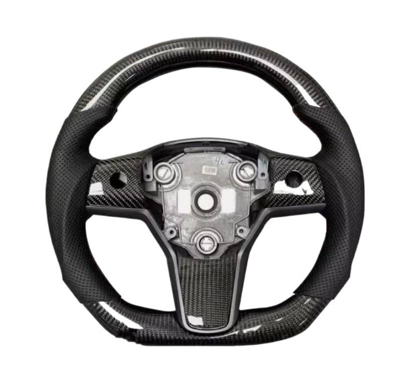 Kompatibel Mit Tesla Für Model 3 Y 2017 2018 2019 2020 2021 2022 US-Version Carbon Fiber Jochlenkrad Mit Heizfunktion Autoteile Lenkrad Auto von AcarKing