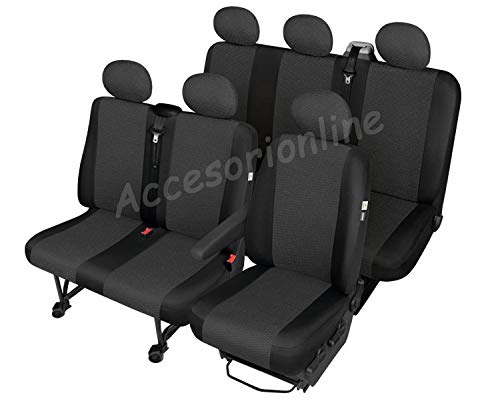 Accesorionline Sitzbezüge, maßgeschneidert für Renault Trafic II/Nissan NV300 / Opel Vivaro II/FIAT Talento ab 2015 von Accesorionline