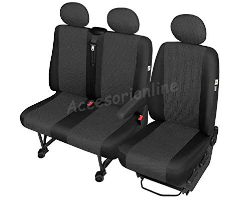 Accesorionline Sitzbezüge für 3-Sitzer, kompatibel mit Citroen Jumpy 1994-2015 von Accesorionline