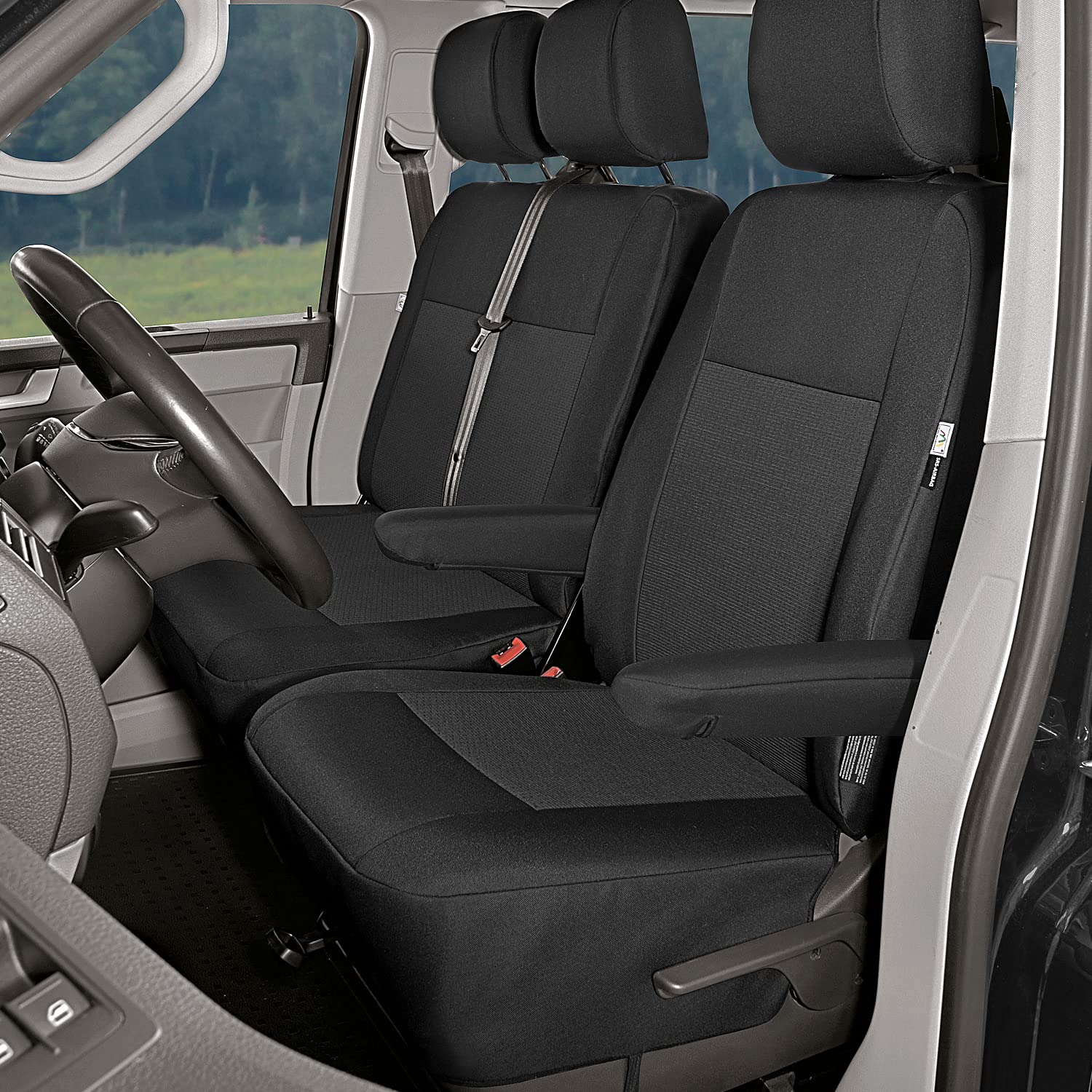 Accesorionline Sitzbezüge für T5, T6, 2, 9-Sitzer, 100 % passgenau, für Caravelle, Multivan, California, Transporter Camper, 4motion 4x4 (T5-T6 vorne 1+2) von Accesorionline