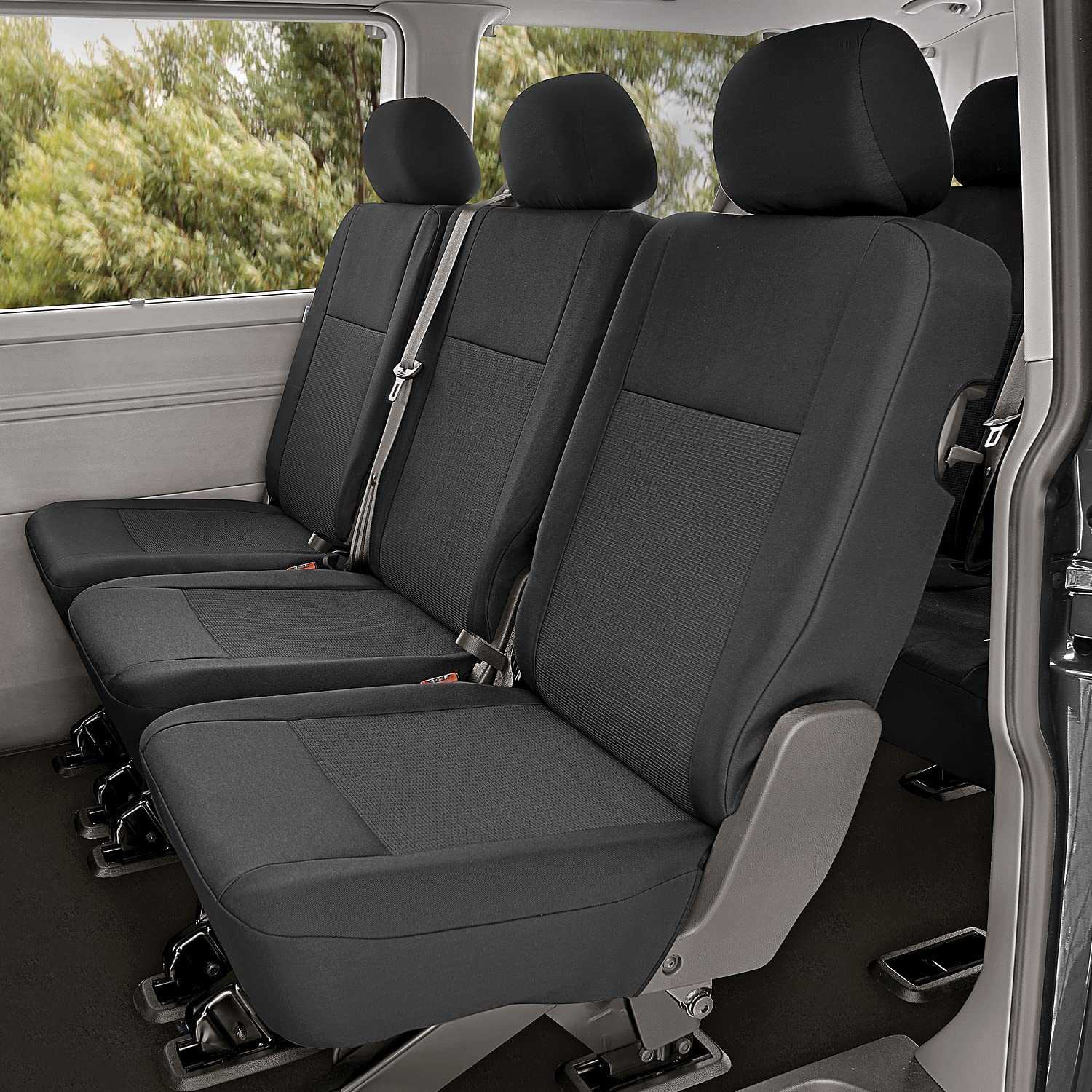 Accesorionline Sitzbezüge für T5 T6 – 2 – 9 Sitzer – 100 % Maßanfertigung für Caravelle Multivan California Transporter Camper 4 x 4 (T6 hinten 1+1) von Accesorionline