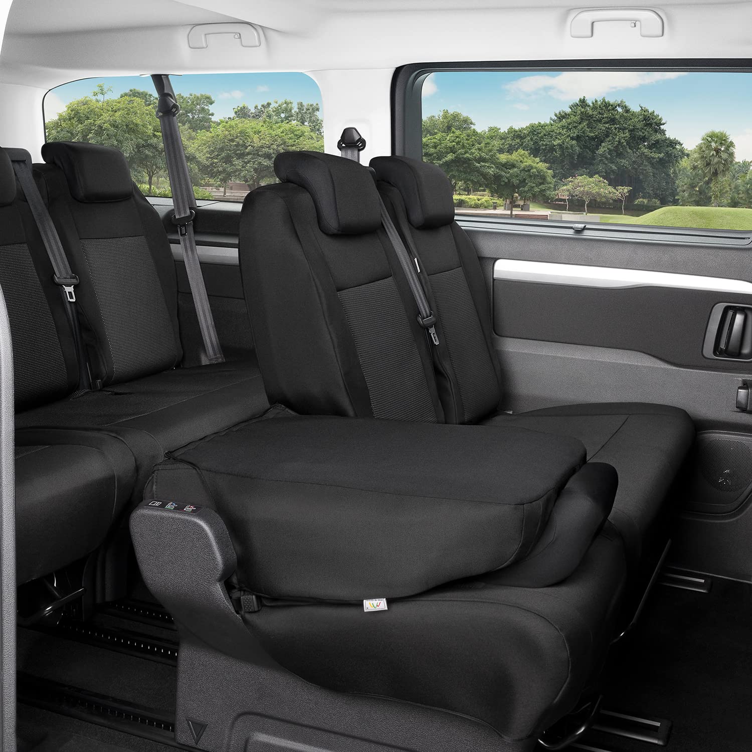Accesorionline Sitzbezüge für Zafira Life ab 2019 - 2 - 9-Sitzer, 100 % passgenau (2. Reihe (1 Rückenlehne Einzelbett + 1 Doppelbett)) von Accesorionline