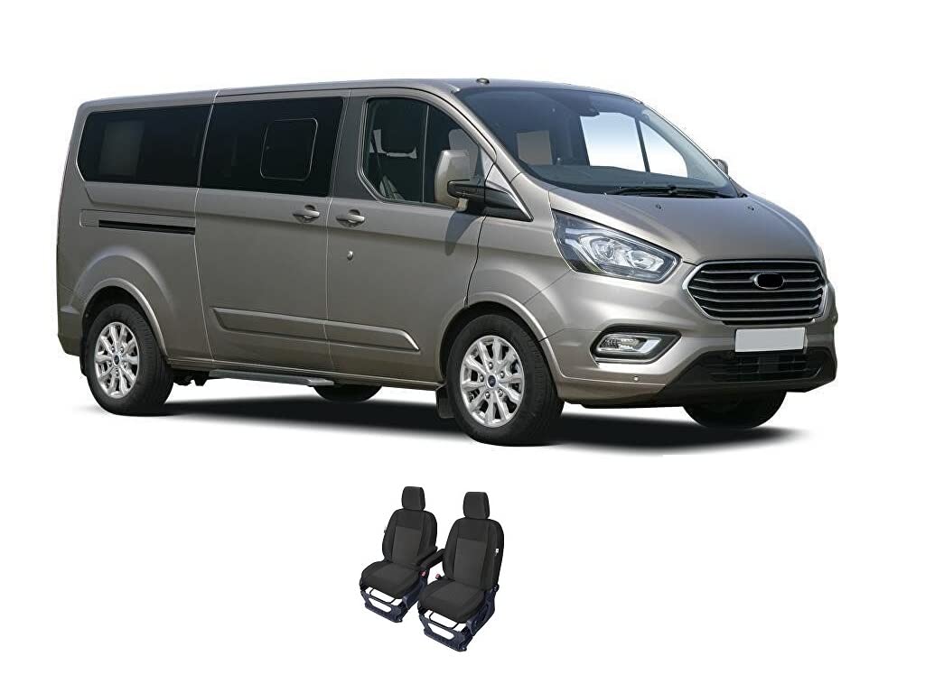Accesorionline Sitzbezüge kompatibel mit Ford Transit Custom Stoffbezüge schwarz (2-Sitzer) von Accesorionline