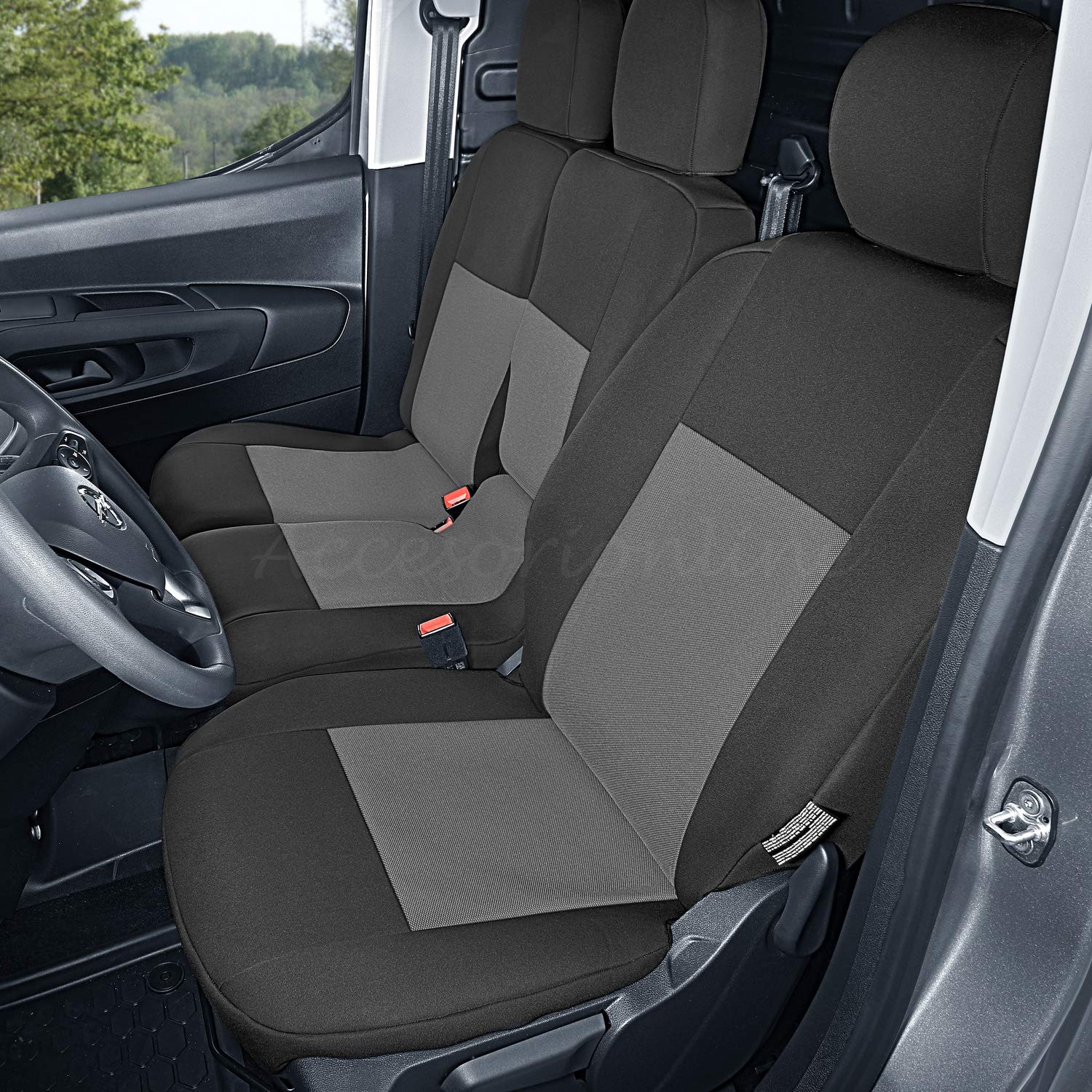 Accessorionline 3-Sitzer Sitzbezüge für Partner/Berlingo/Proace City/Combo E (Modelle Van ab 2019), 100% passgenau, höchste Qualität von Accesorionline