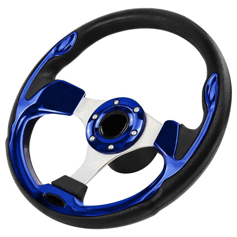 Acclcors12,5-Zoll-Boot-Lenkrad, 3/4-Zoll-Achse Marine-Lenkrad-Adapter für Boote, Yachten, Pontoon-Boote (blau) von Acclcors