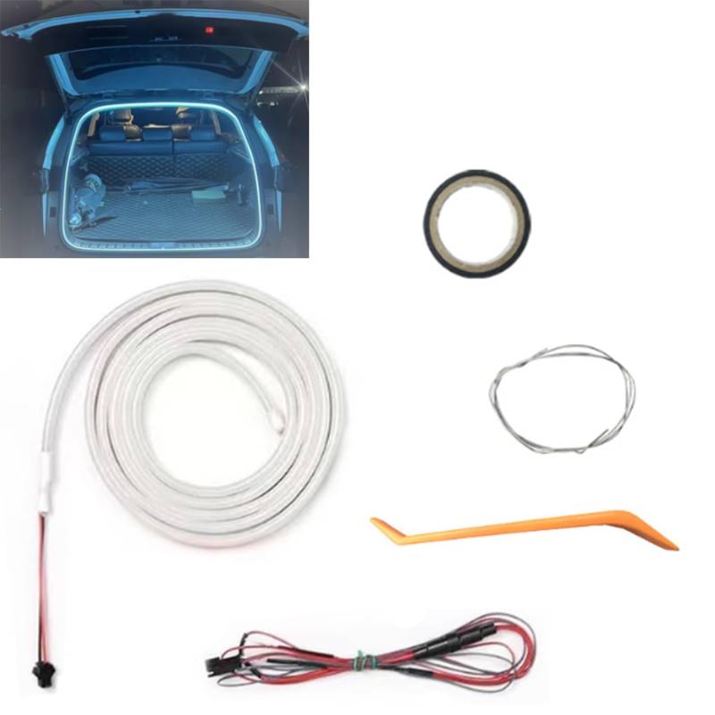 Dynamic Flowing Car Trunk Light Strip, Flexible Dynamic Light Strip, 2M/4M Waterproof Daytime Running LED Lights for Cars SUVs Trucks Engine Cover Decoration Exterior (Blue,13.1ft-Full Circle) von Accrue