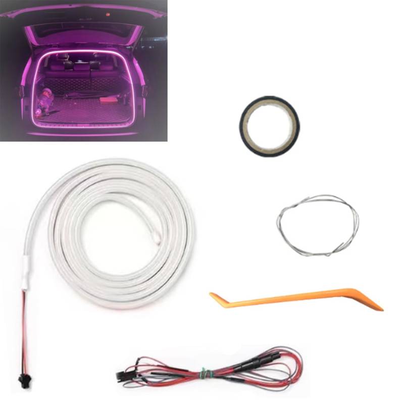 Dynamic Flowing Car Trunk Light Strip, Flexible Dynamic Light Strip, 2M/4M Waterproof Daytime Running LED Lights for Cars SUVs Trucks Engine Cover Decoration Exterior (Purple,13.1ft-Full Circle) von Accrue