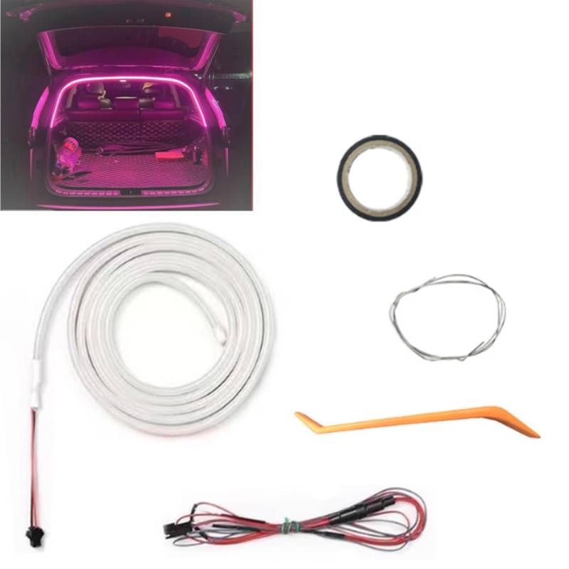 Dynamic Flowing Car Trunk Light Strip, Flexible Dynamic Light Strip, 2M/4M Waterproof Daytime Running LED Lights for Cars SUVs Trucks Engine Cover Decoration Exterior (Purple,6.6ft-Half Circle) von Accrue