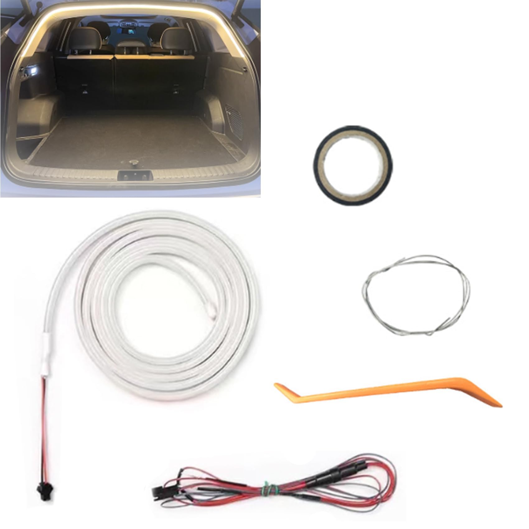 Dynamic Flowing Car Trunk Light Strip, Flexible Dynamic Light Strip, 2M/4M Waterproof Daytime Running LED Lights for Cars SUVs Trucks Engine Cover Decoration Exterior (Warm,6.6ft-Half Circle) von Accrue