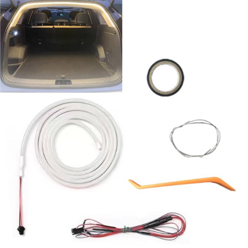 Dynamic Flowing Car Trunk Light Strip, Flexible Dynamic Light Strip, 2M/4M Waterproof Daytime Running LED Lights for Cars SUVs Trucks Engine Cover Decoration Exterior (Warm,6.6ft-Half Circle) von Accrue