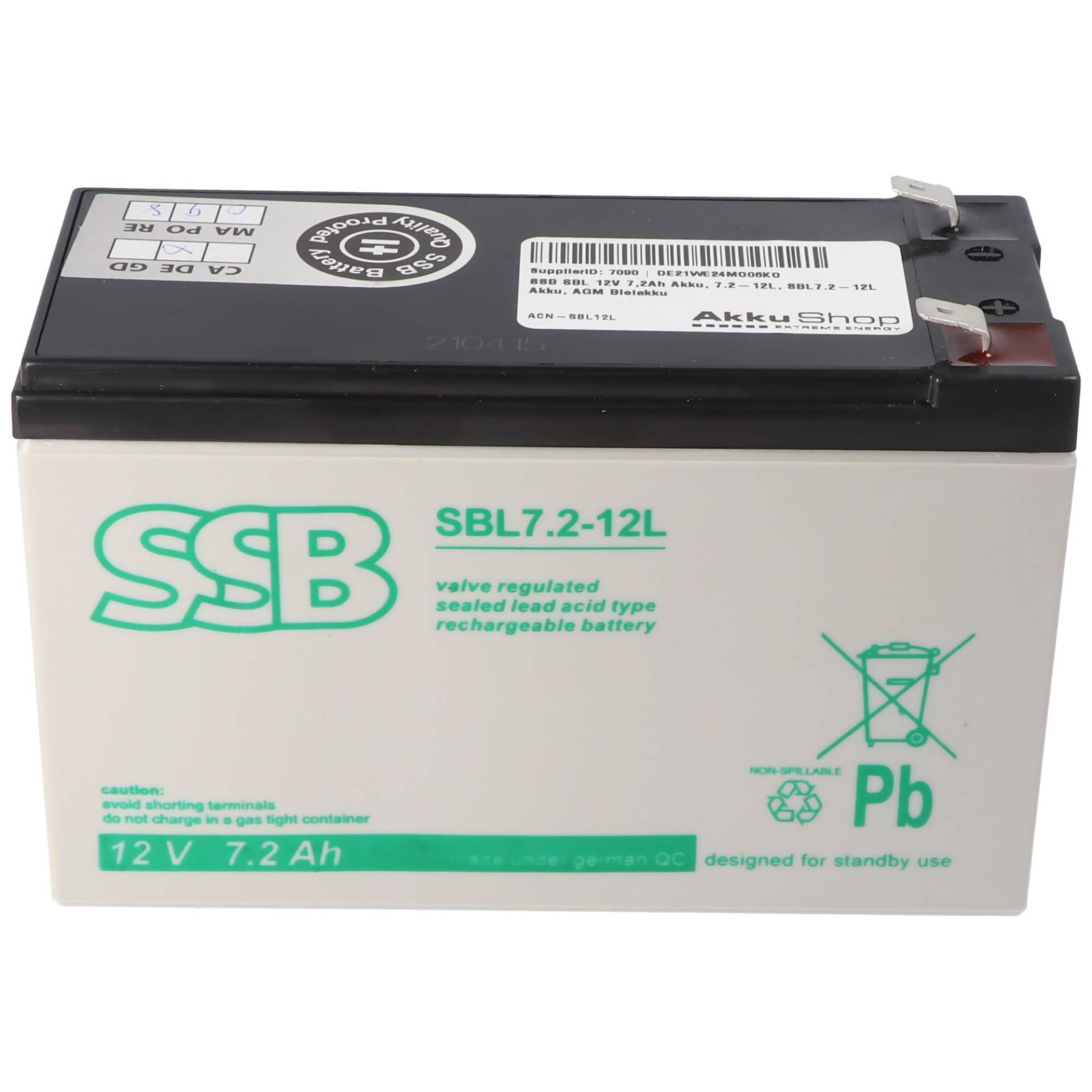SSB SBL 12V 7,2Ah Akku, 7.2-12L, SBL7.2-12L Akku, AGM Bleiakku SSB SBL 12V 7,2Ah Akku, 7.2-12L, SBL7.2-12L Akku, AGM Bleiakku von AccuCell