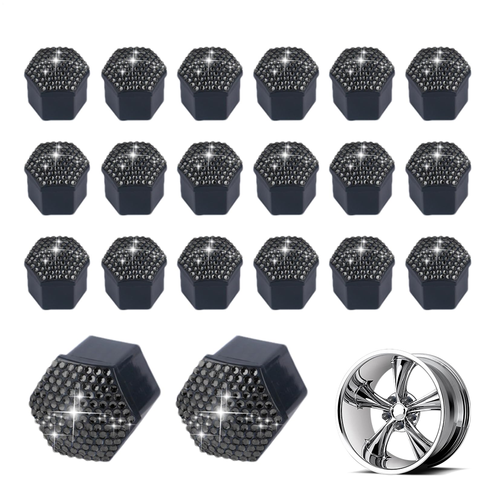Aceirropy Radmutterabdeckungen | funkelnde Schraubenabdeckungen Set von 20 | Staubdicht Rostbeständig Radmutterkappe für Auto Abnehmbare Außenfelge Anti-Kratzschutz Aceirropy Radmutterabdeckungen | funkelnde Schraubenabdeckungen Set von 20 | Staubdicht Rostbeständig Radmutterkappe für Auto Abnehmbare Außenfelge Anti-Kratzschutz von Aceirropy