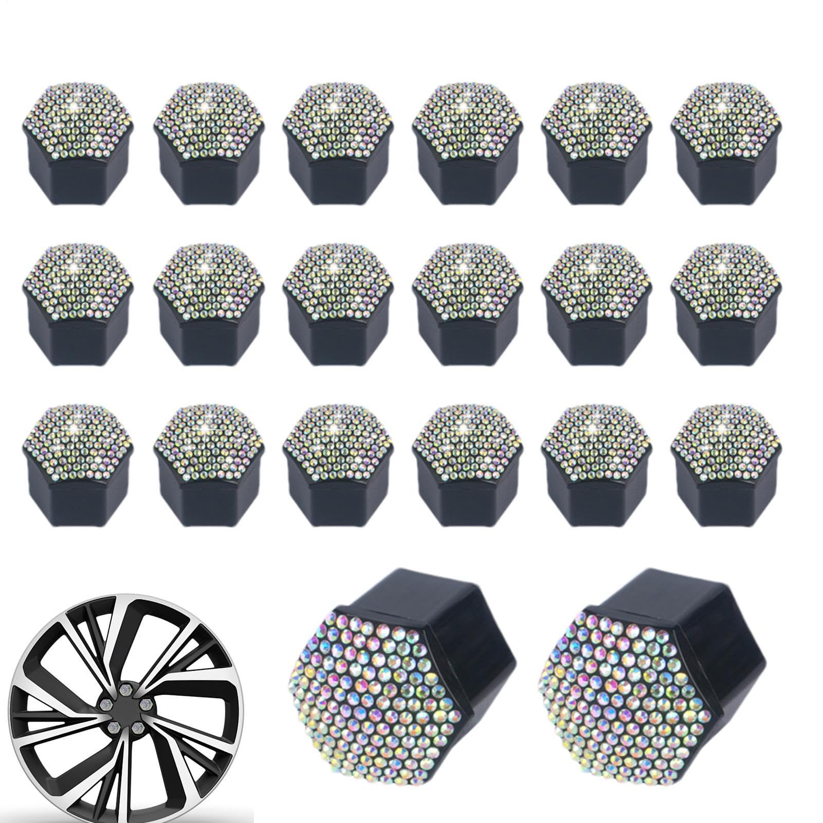 Aceirropy Reifenmutter-Abdeckung, glitzernde Schraubenabdeckung, 20 Stück, rostbeständig, staubabweisend, Schutz für Autofelgenmutter, Außenrad-Dekoration, Ersatz Aceirropy Reifenmutter-Abdeckung, glitzernde Schraubenabdeckung, 20 Stück, rostbeständig, staubabweisend, Schutz für Autofelgenmutter, Außenrad-Dekoration, Ersatz von Aceirropy