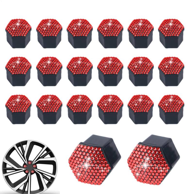 Aceirropy Reifenmutterabdeckung | Autoreifen glänzende Bolzenabdeckung Set von 20 | Radmutterkappen Dekoration für Auto, Felgenschutz für Fahrzeuge, , , LKW-Traktoren von Aceirropy
