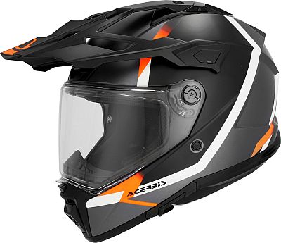 Acerbis Attack, Endurohelm - Matt Schwarz/Grau/Weiß/Orange - S von Acerbis