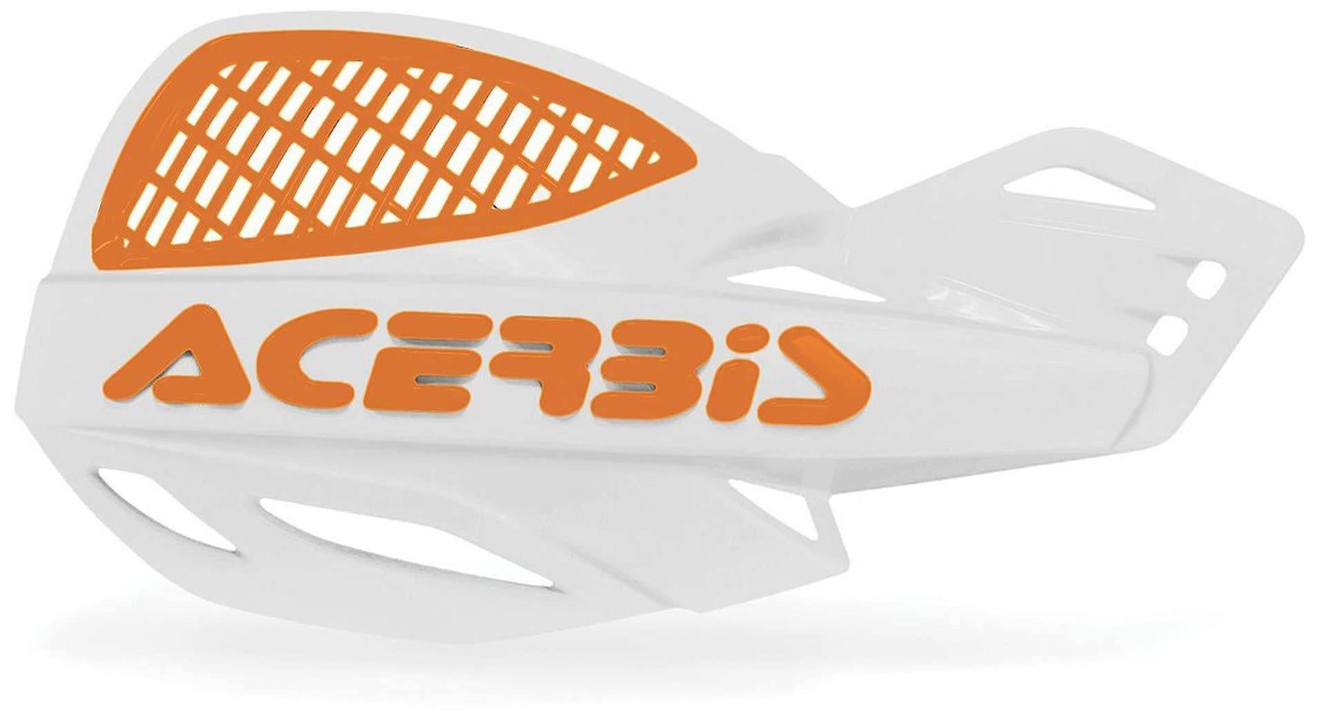 Acerbis 2072671088 Vented Uniko Handguards, White/Orange von Acerbis