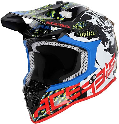 Acerbis Linear S24, Crosshelm - Schwarz/Neon-Gelb/Rot/Blau - S von Acerbis