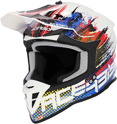 Acerbis Linear, Motocrosshelm - Weiß/Blau/Rot - XXL von Acerbis