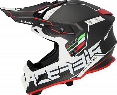 Acerbis Steel Carbon S23, Crosshelm - Matt Schwarz/Rot/Weiß - L von Acerbis