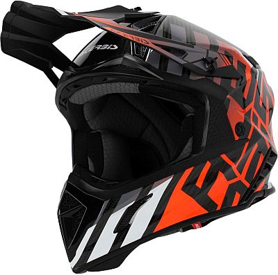Acerbis Steel Carbon S24, Motocrosshelm - Schwarz/Neon-Orange/Weiß - S von Acerbis