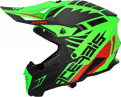 Acerbis X-Track S23, Crosshelm - Matt Neon-Grün/Schwarz/Rot - XS von Acerbis