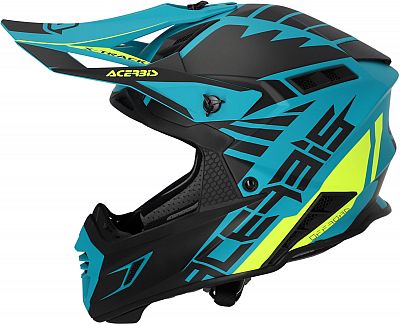 Acerbis X-Track S23, Crosshelm - Matt Türkis/Schwarz/Neon-Gelb - M von Acerbis