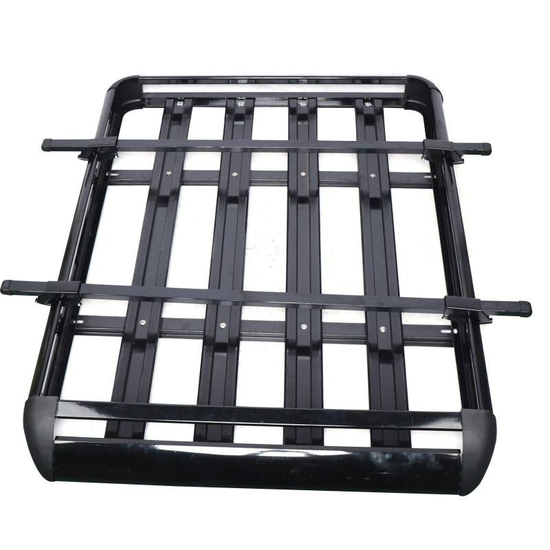Acesunny Dachträger Dachgepäckträger Schwarz Aluminium Fracht Relingträger Dachkorb Auto Dachgepäckträger GepäckträgerKorb Gepäck Träger130x100cm Universal von Acesunny